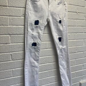 White Skinny Distressed Jeans